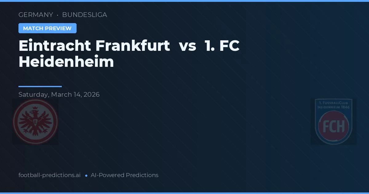 Eintracht Frankfurt vs 1. FC Heidenheim — matchtips och förhandstitt