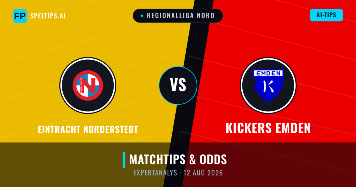 Eintracht Norderstedt vs Kickers Emden — matchtips och förhandstitt