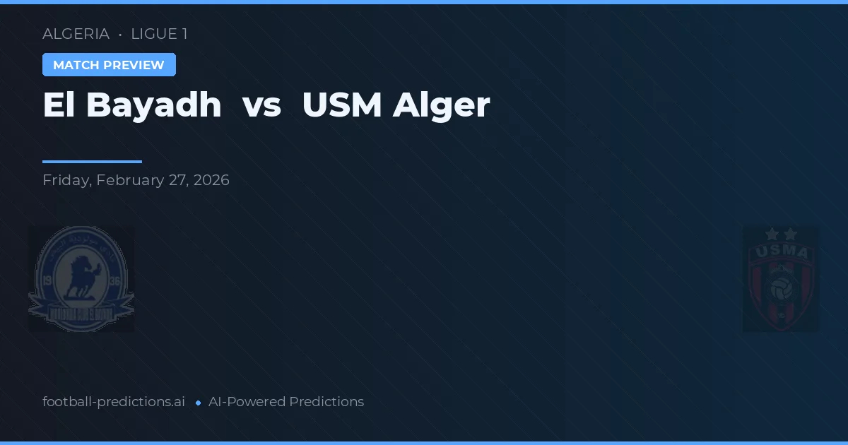 El Bayadh vs USM Alger — matchtips och förhandstitt
