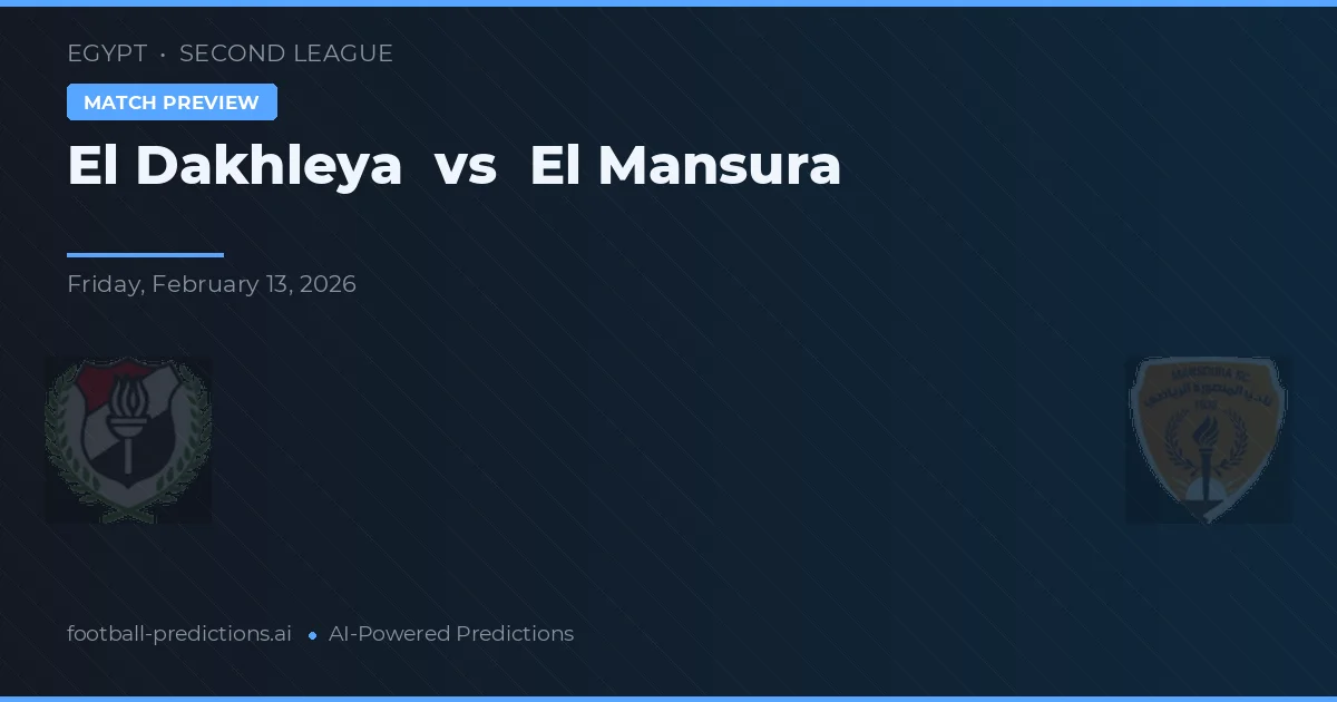 El Dakhleya vs El Mansura — matchtips och förhandstitt
