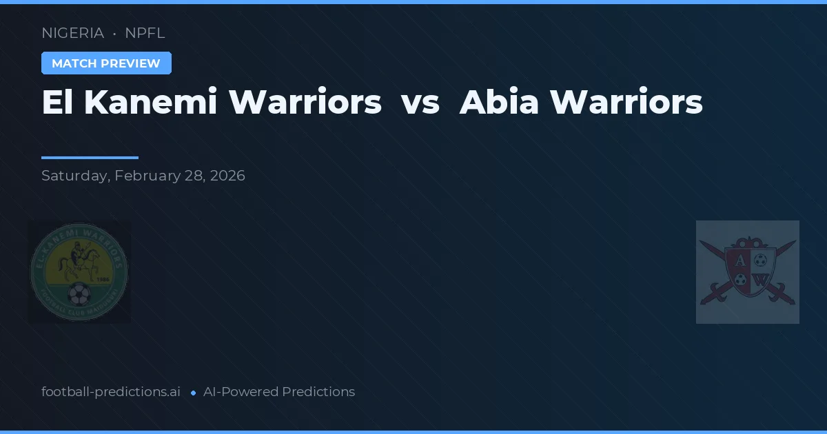 El Kanemi Warriors vs Abia Warriors — matchtips och förhandstitt