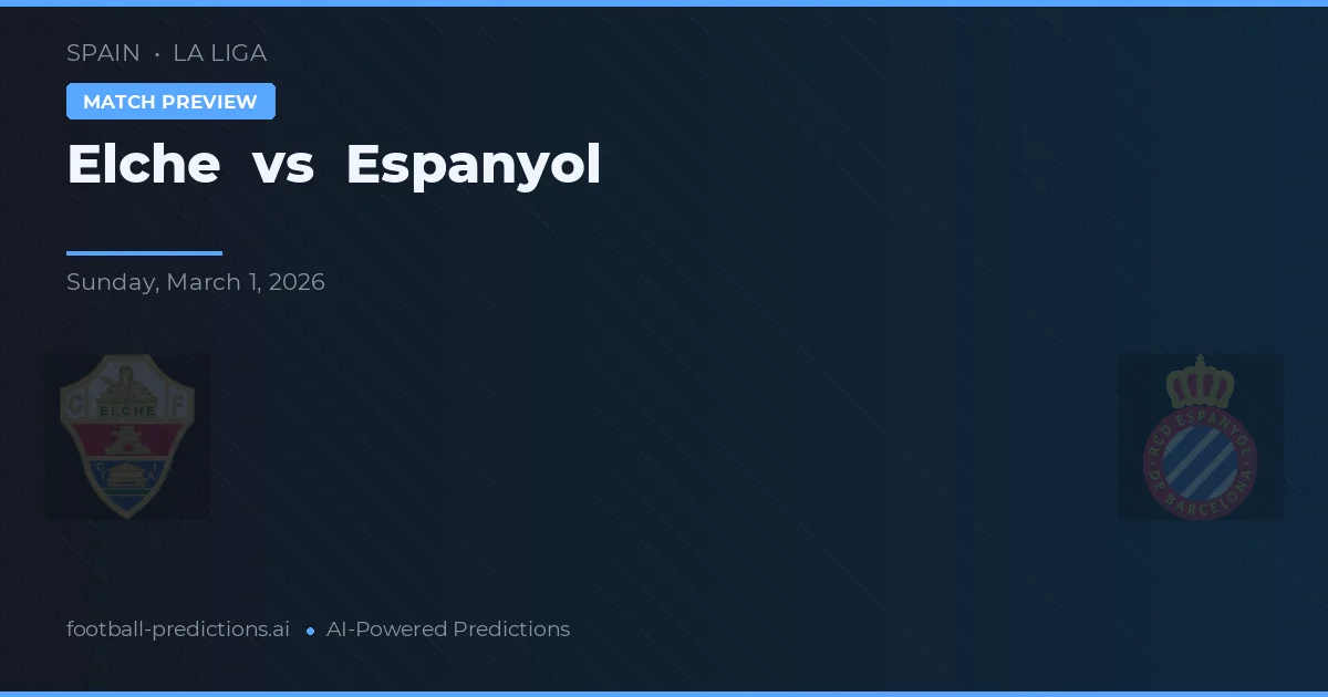 Elche vs Espanyol — matchtips och förhandstitt