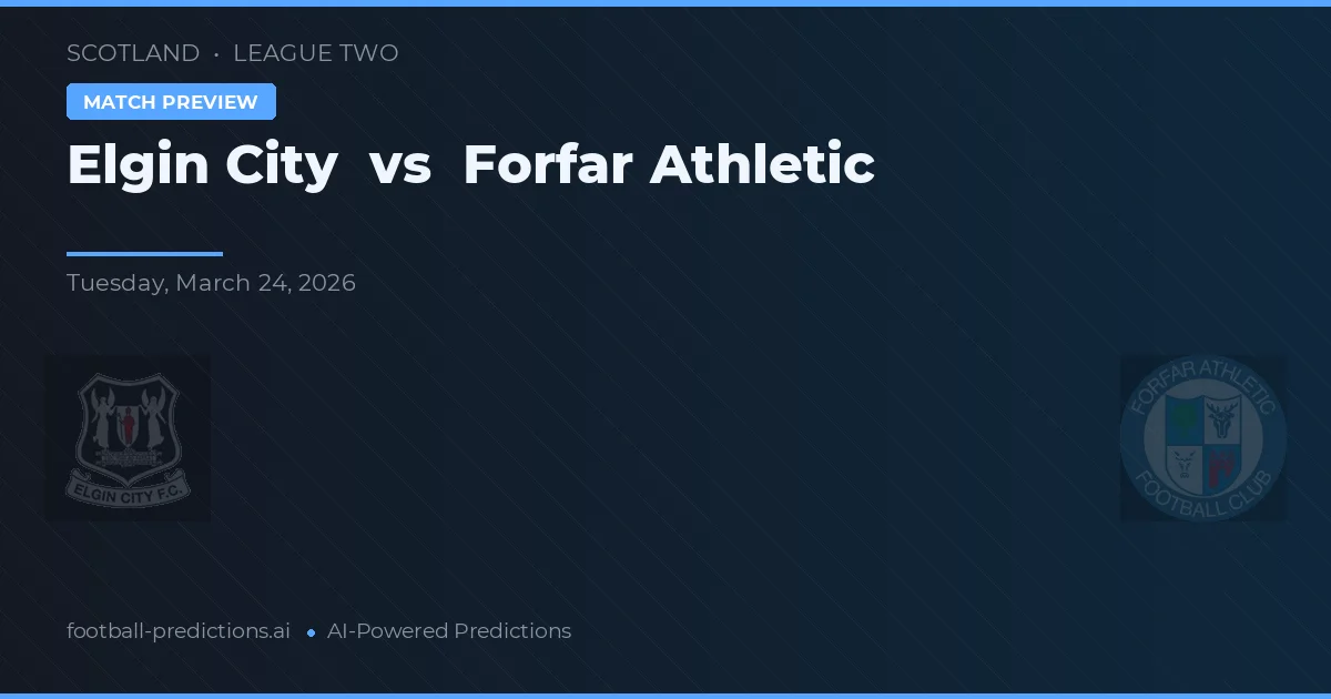Elgin City vs Forfar Athletic — matchtips och förhandstitt