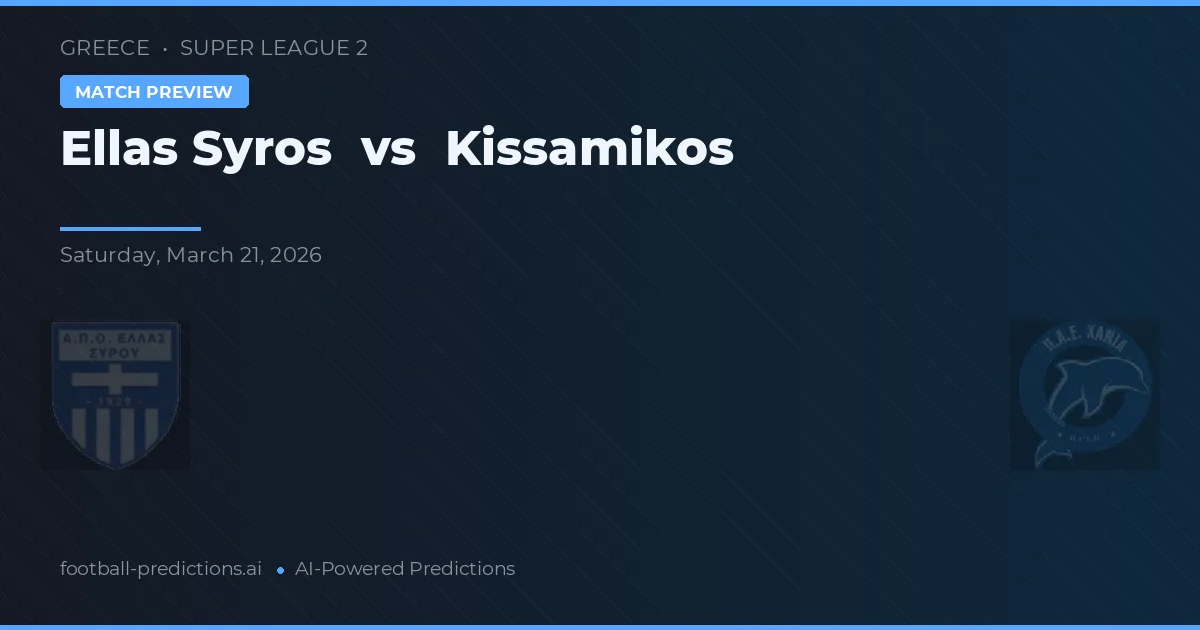Ellas Syros vs Kissamikos — matchtips och förhandstitt