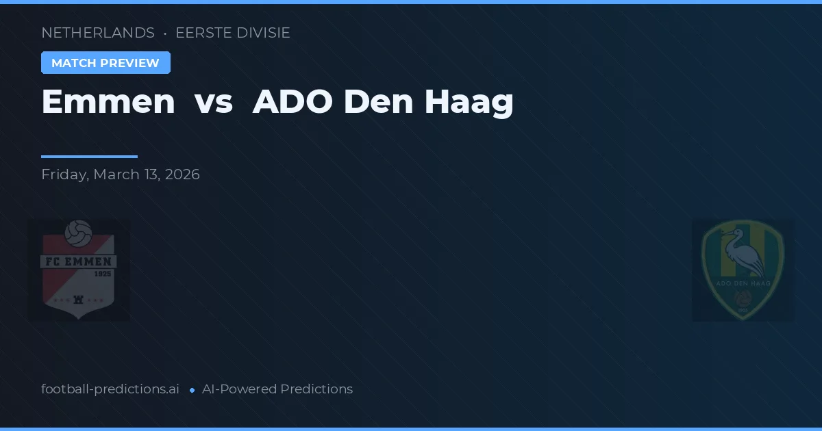 Emmen vs AFC Den Haag — matchtips och förhandstitt
