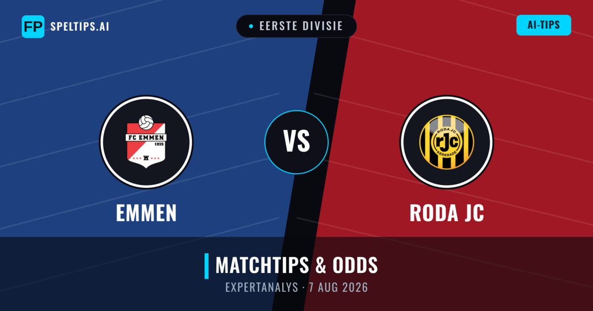 Emmen vs Roda JC — matchtips och förhandstitt