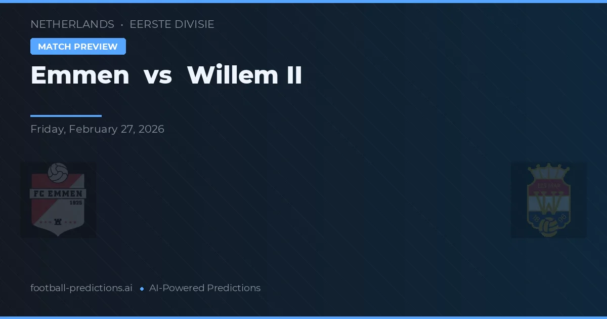Emmen vs Willem II — matchtips och förhandstitt