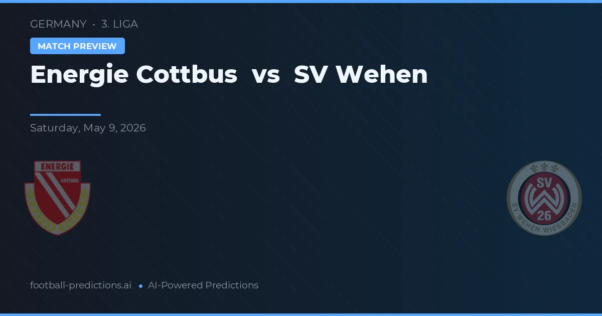 Energie Cottbus vs SV Wehen — matchtips och förhandstitt