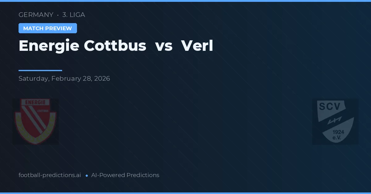 Energie Cottbus vs Verl — matchtips och förhandstitt