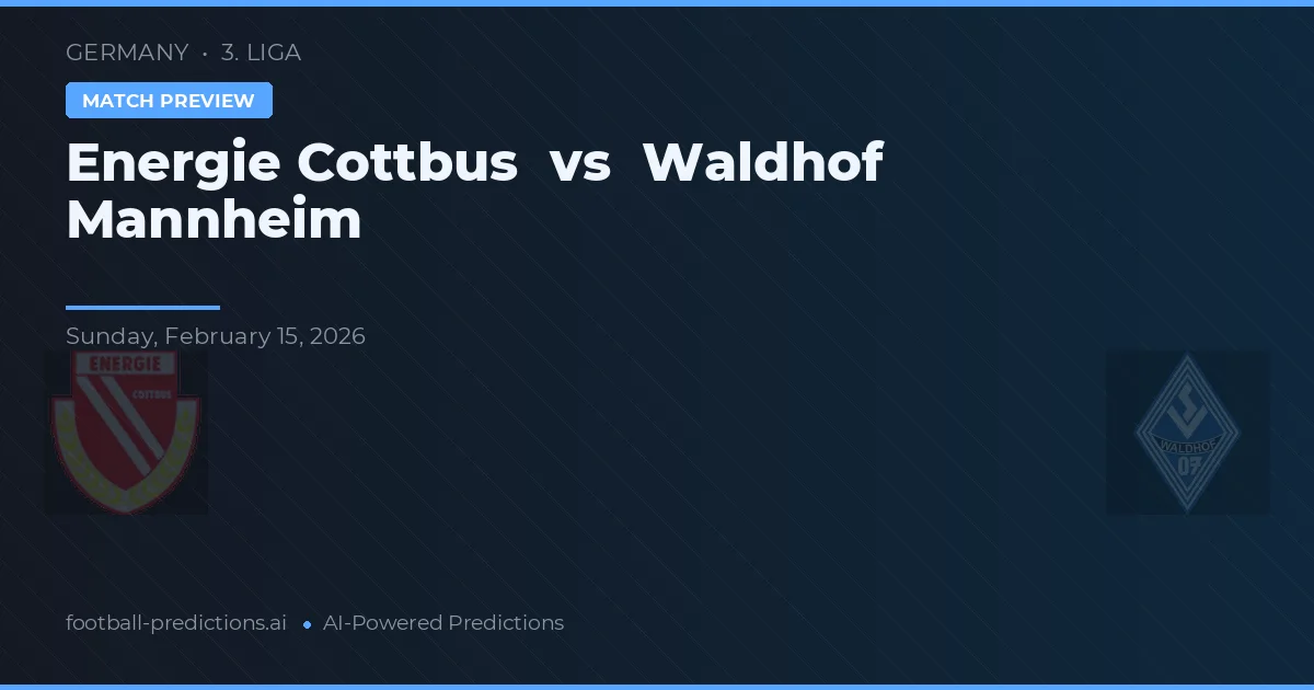 Energie Cottbus vs Waldhof Mannheim — matchtips och förhandstitt