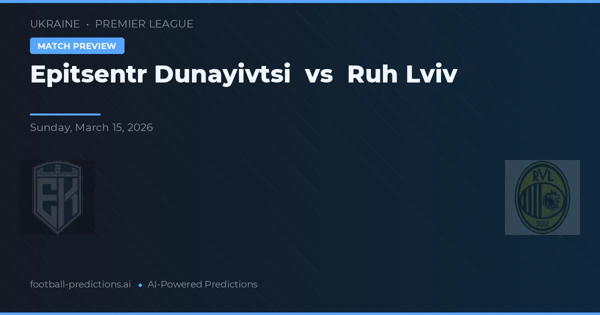 Epitsentr Dunayivtsi vs Ruh Lviv — matchtips och förhandstitt