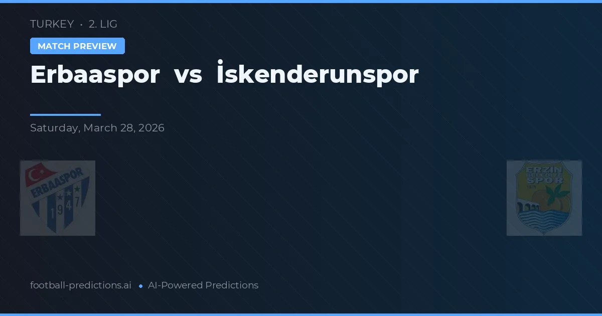 Erbaaspor vs İskenderunspor — matchtips och förhandstitt