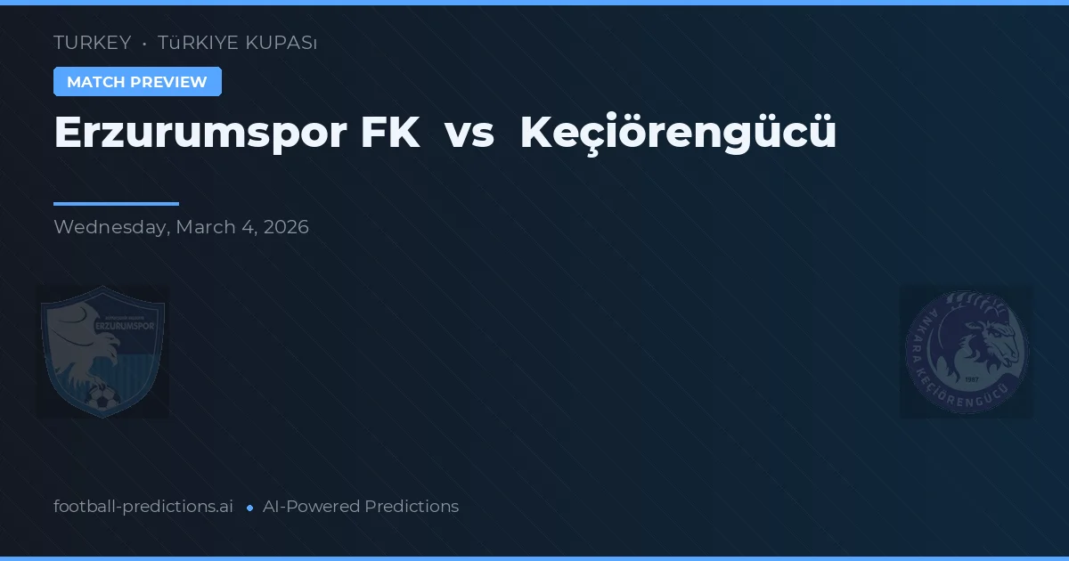 Erzurumspor FK vs Keçiörengücü — matchtips och förhandstitt
