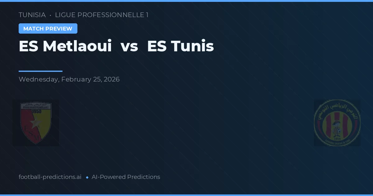 ES Metlaoui vs ES Tunis — matchtips och förhandstitt