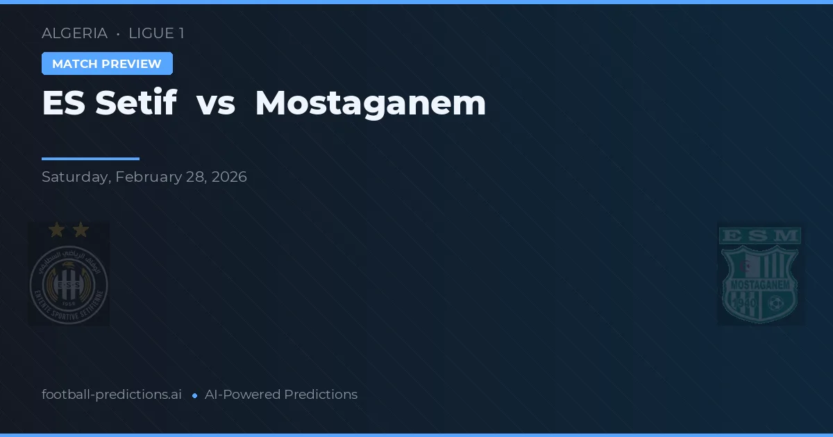 ES Sétif vs Mostaganem — matchtips och förhandstitt