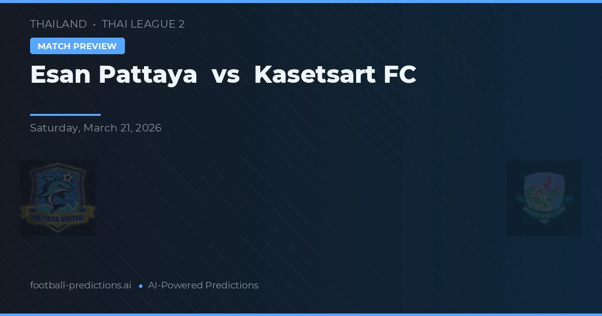 Esan Pattaya vs Kasetsart FC — matchtips och förhandstitt