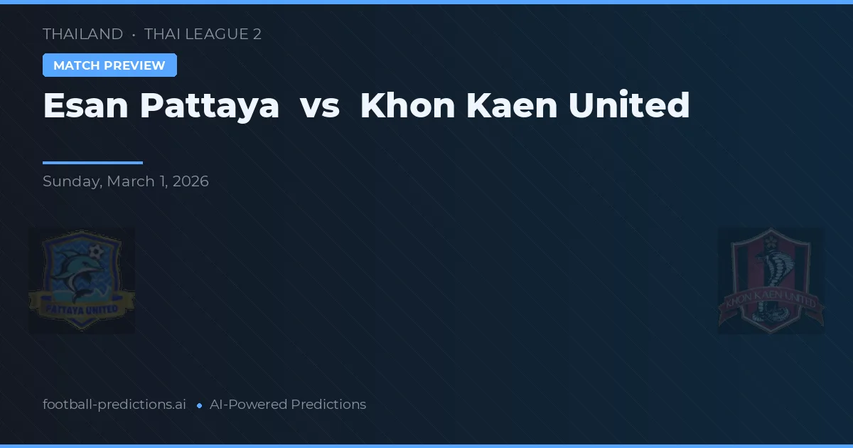 Esan Pattaya vs Khon Khaen United — matchtips och förhandstitt