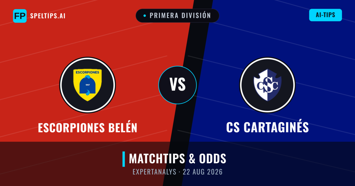Escorpiones Belén vs CS Cartaginés — matchtips och förhandstitt