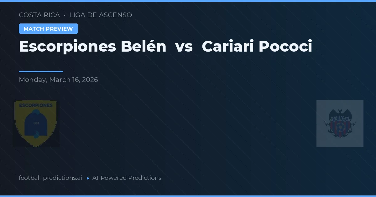 Escorpiones Belén vs Cariari Pococí — matchtips och förhandstitt
