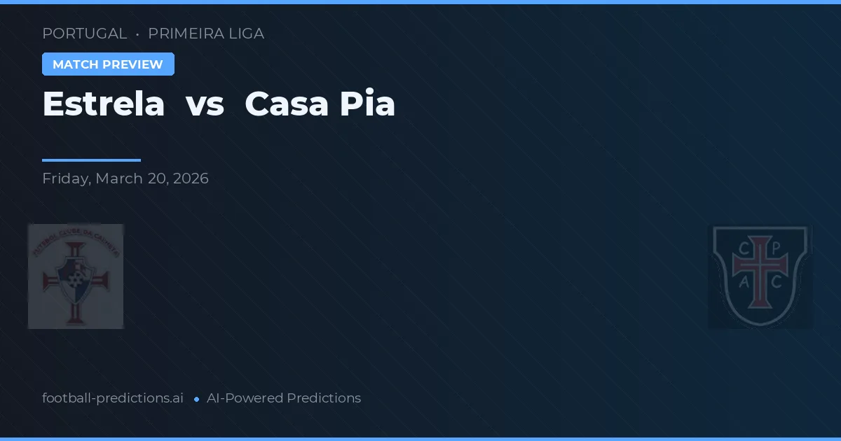 Estrela vs Casa Pia — matchtips och förhandstitt