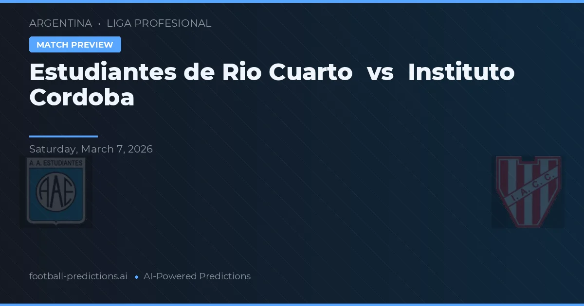 Estudiantes de Río Cuarto vs Instituto de Córdoba — matchtips och förhandstitt