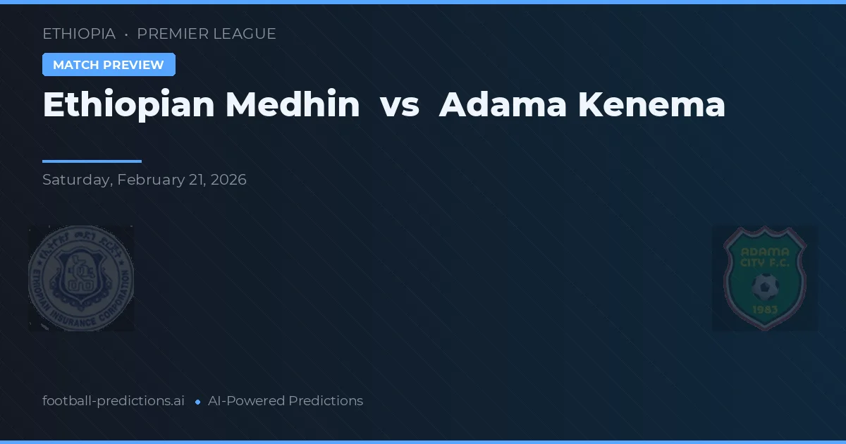Ethiopian Medhin vs Adama Kenema — matchtips och förhandstitt