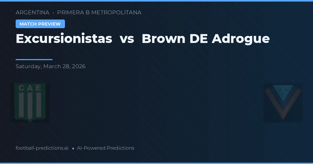 Excursionistas vs Brown de Adrogué — matchtips och förhandstitt