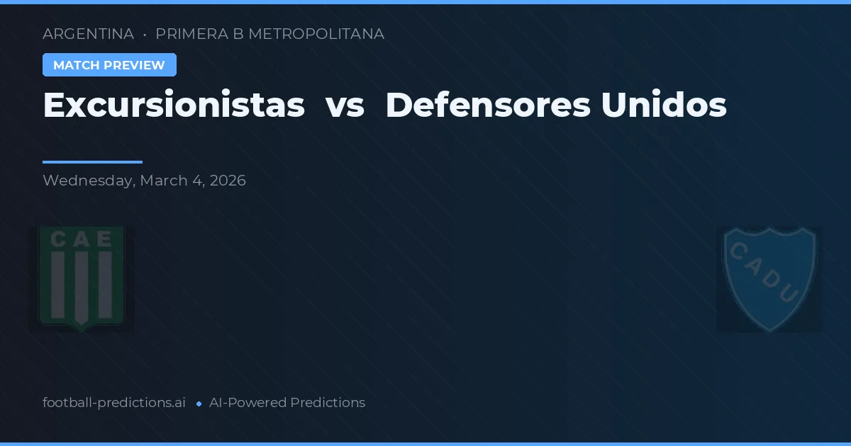 Excursionistas vs Defensores Unidos — matchtips och förhandstitt