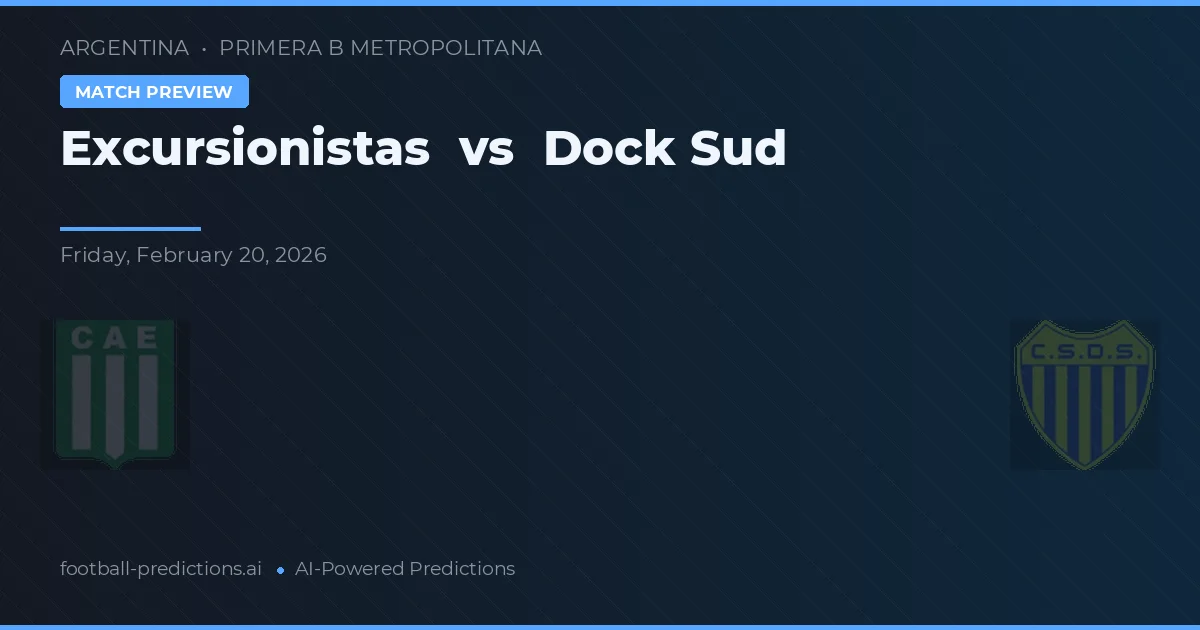 Excursionistas vs Dock Sud — matchtips och förhandstitt