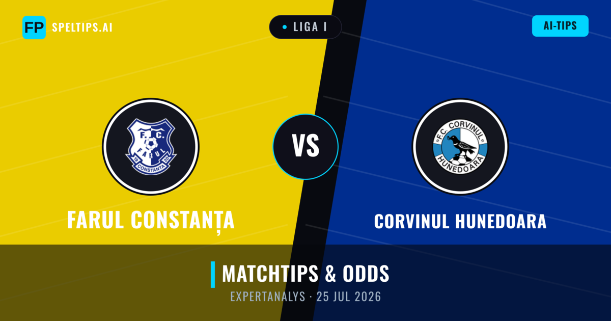 Farul Constanța vs Corvinul Hunedoara — matchtips och förhandstitt