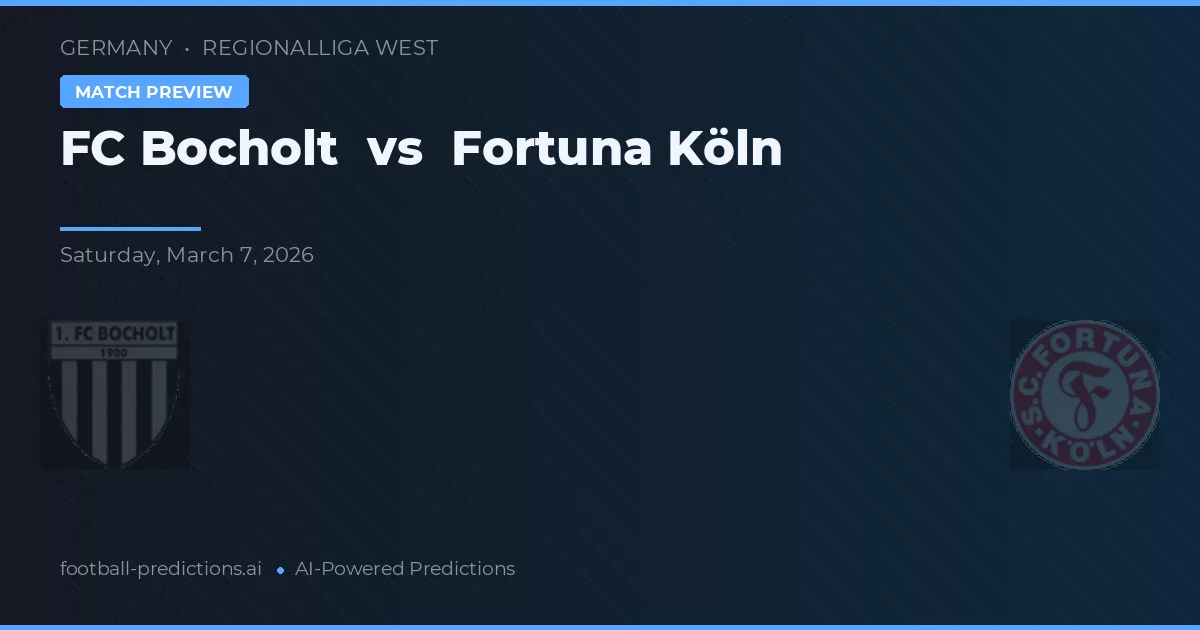 FC Bocholt vs Fortuna Köln — matchtips och förhandstitt