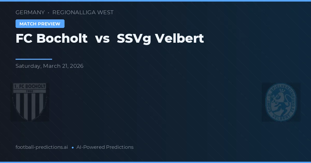 FC Bocholt vs SSVg Velbert — matchtips och förhandstitt