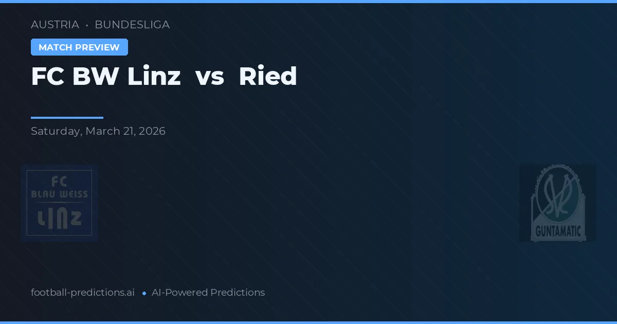 FC Linz vs Ried — matchtips och förhandstitt