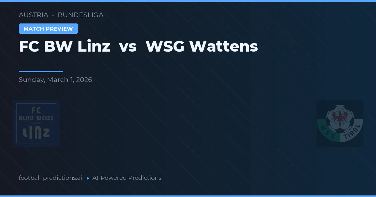 FC Linz vs WSG Wattens — matchtips och förhandstitt