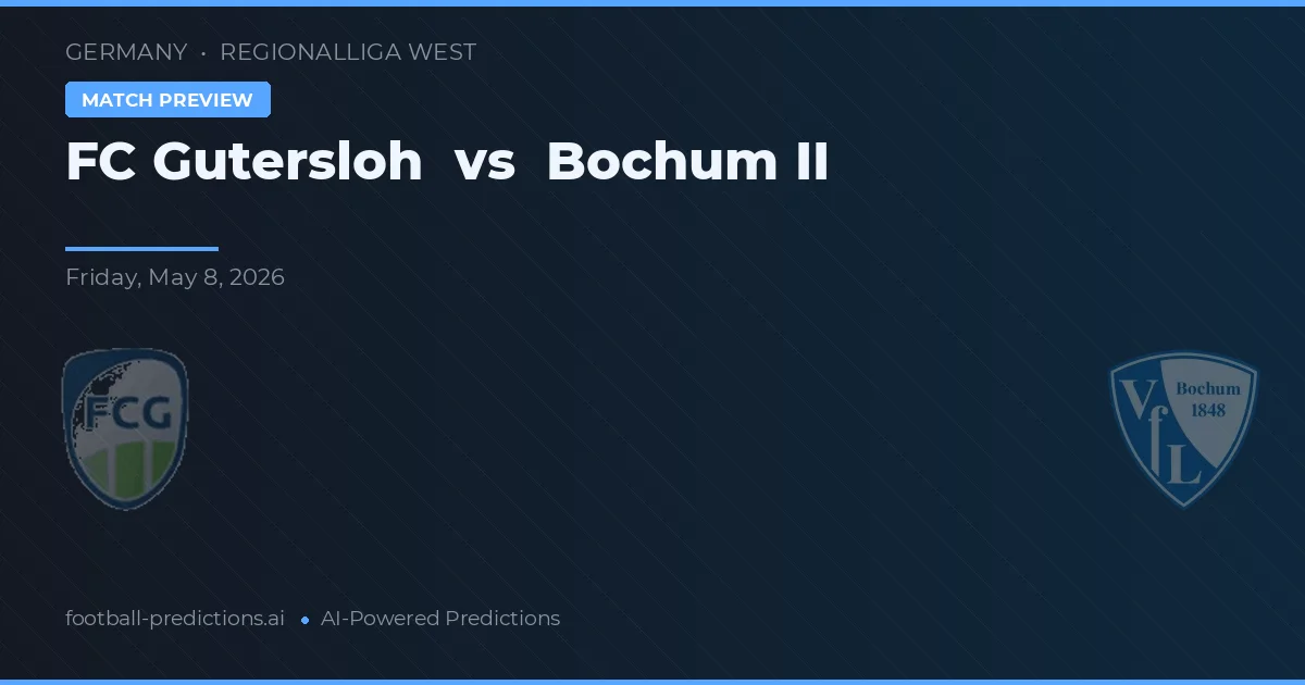 FC Gütersloh vs Viktoria Bochum II — matchtips och förhandstitt