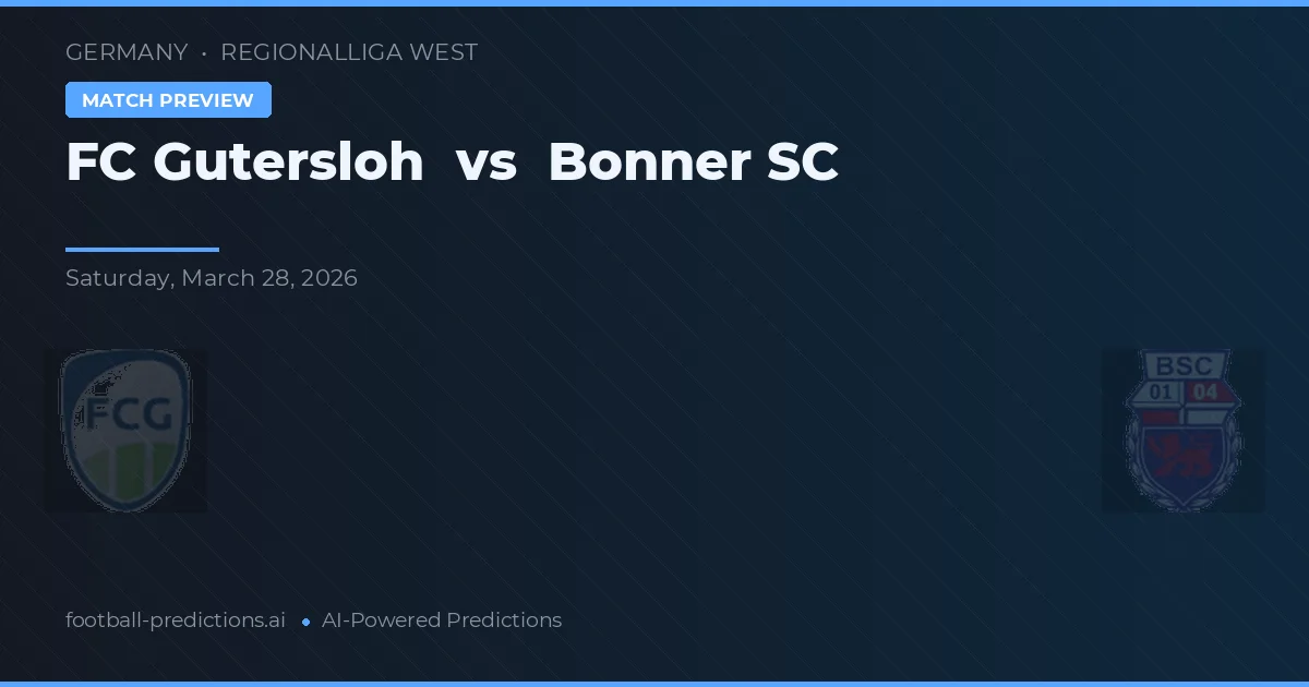 FC Gütersloh vs Bonner SC — matchtips och förhandstitt