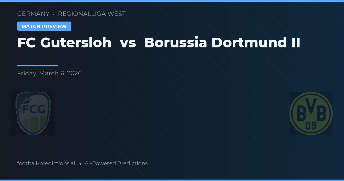 FC Gütersloh vs Borussia Dortmund II — matchtips och förhandstitt