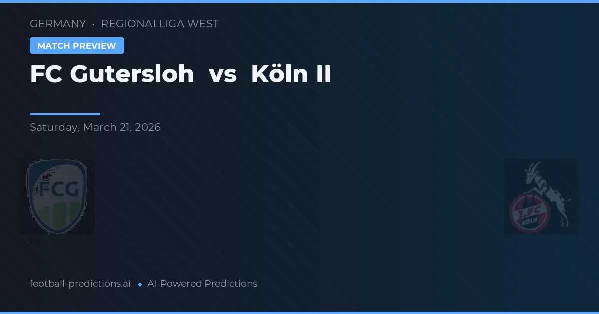 FC Gütersloh vs Köln II — matchtips och förhandstitt