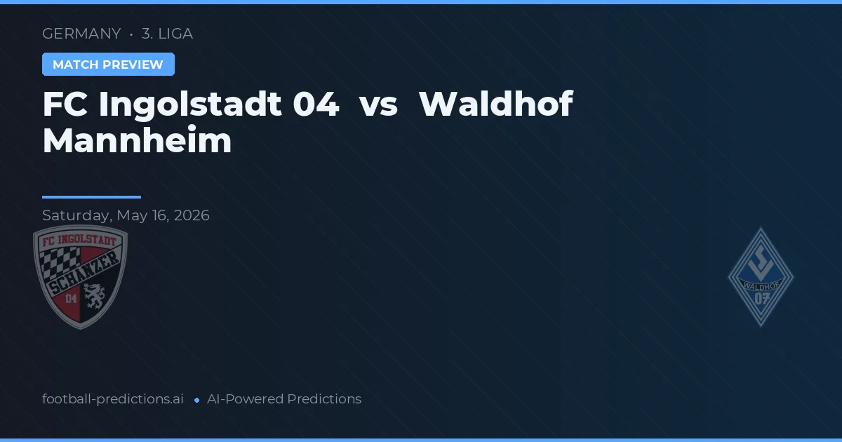 FC Ingolstadt 04 vs Waldhof Mannheim — matchtips och förhandstitt