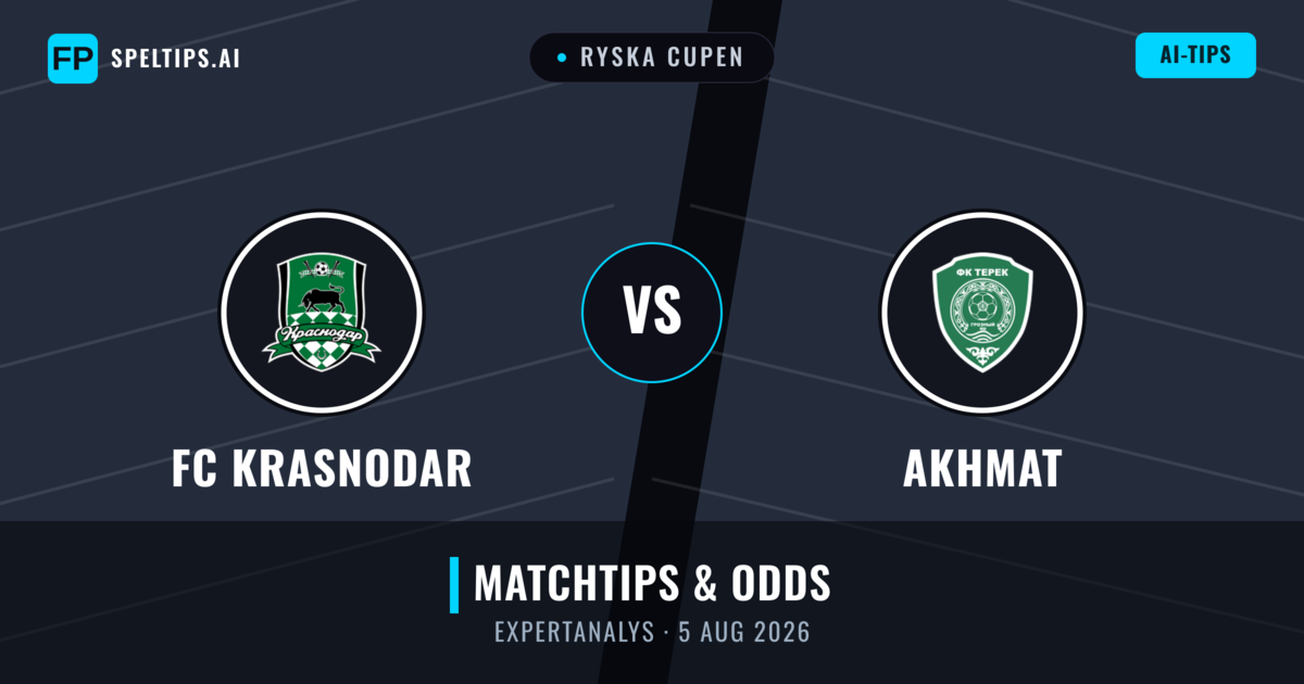 FC Krasnodar vs Akhmat — matchtips och förhandstitt