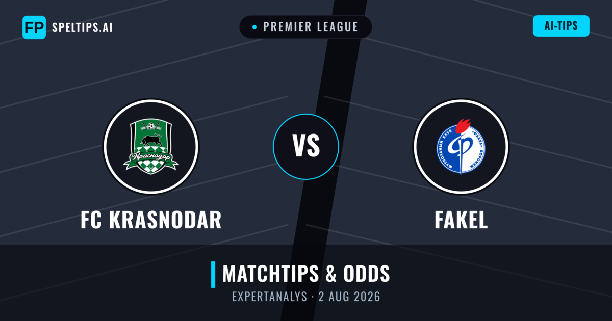 FC Krasnodar vs Fakel — matchtips och förhandstitt
