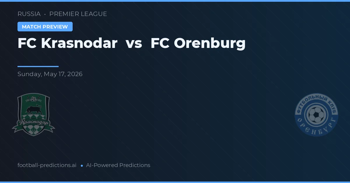 FC Krasnodar vs FC Orenburg — matchtips och förhandstitt
