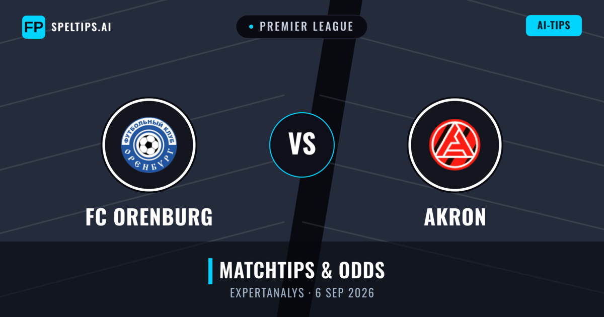 FC Orenburg vs Akron — matchtips och förhandstitt