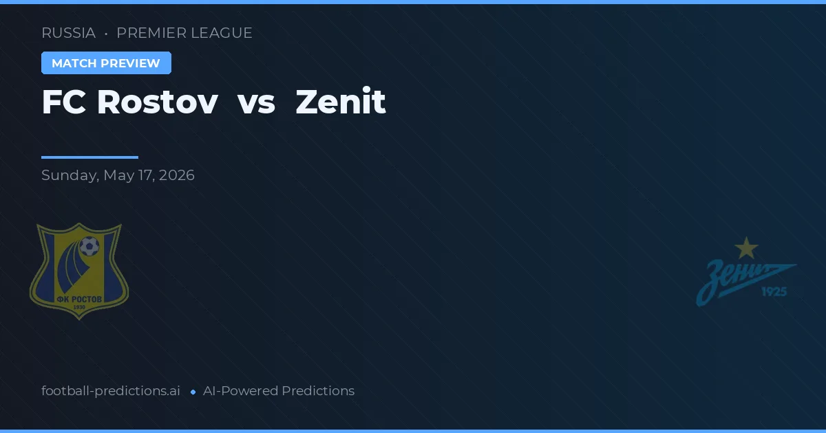 FC Rostov vs Zenit — matchtips och förhandstitt