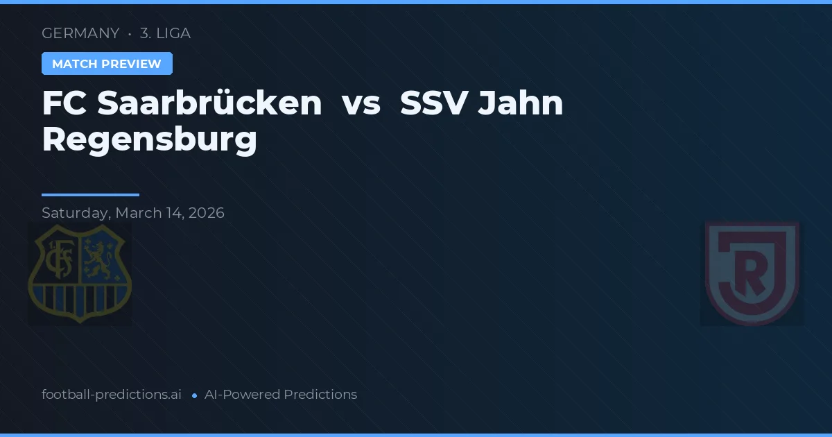 FC Saarbrücken vs SSV Jahn Regensburg — matchtips och förhandstitt