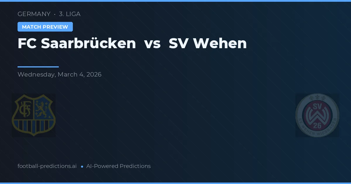 FC Saarbrücken vs SV Wehen — matchtips och förhandstitt
