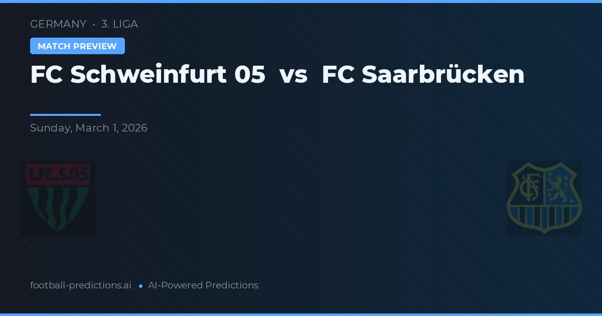 FC Schweinfurt 05 vs FC Saarbrücken — matchtips och förhandstitt