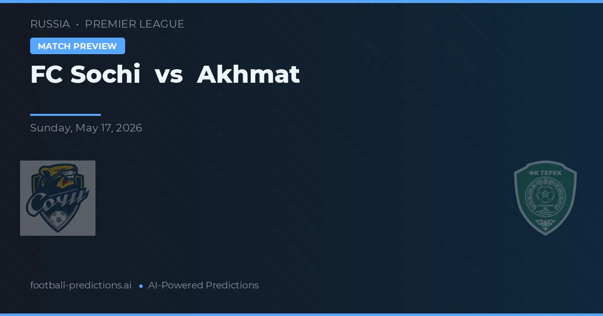FC Sochi vs Akhmat — matchtips och förhandstitt