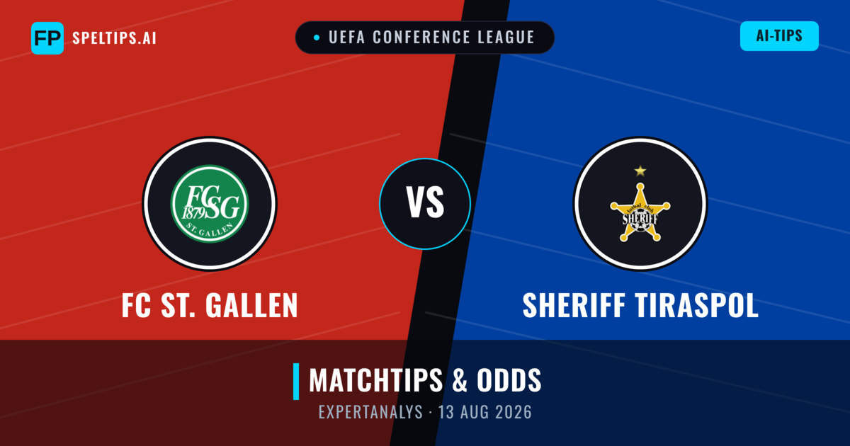 FC St. Gallen vs Sheriff Tiraspol — matchtips och förhandstitt