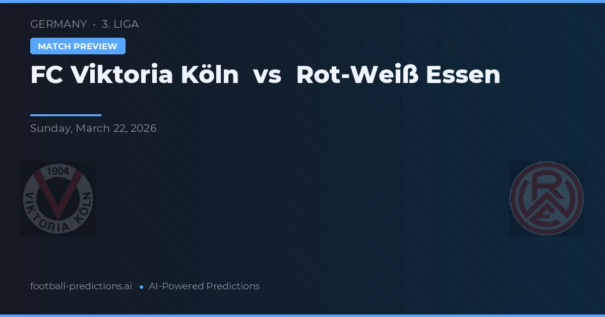 FC Viktoria Köln vs Rot-Weiß Essen — matchtips och förhandstitt